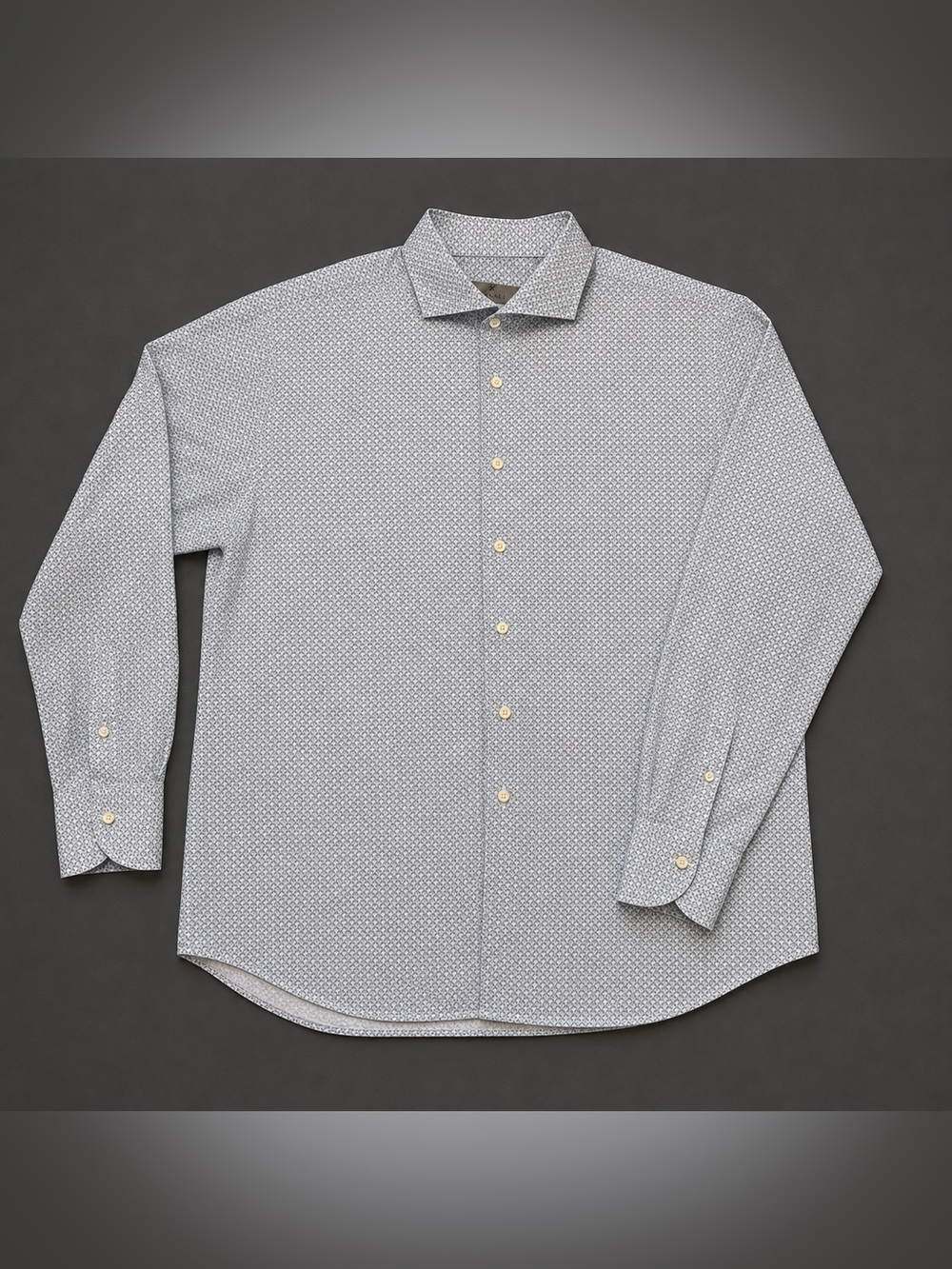 Canali 1934 Men’s XXL Blue Geometric Cotton Luxury Shirt Made Italy tailored - Picture 7 of 16